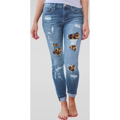 2020 Straight Jeans Women Middle Waist Trousers Big Size Slim Mom Jeans Ripped Boyfriend Sexy Stretchy Woman Jeans Blue Pants