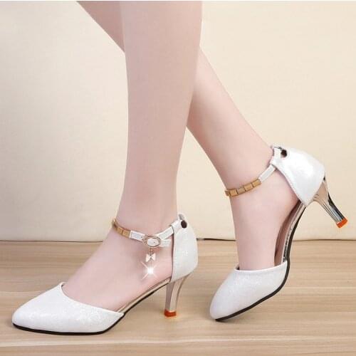 Sexy Rhinestone Party Shoes Women Pumps Pointed Toe Shallow Mouth Wedding Dress Shoes Woman Work Shoes Zapatillas Mujer 2021 New