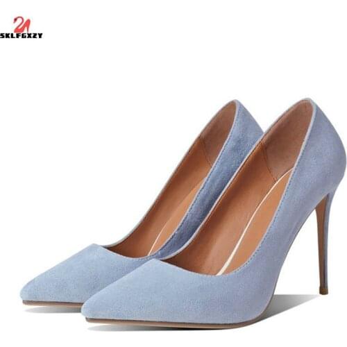 SKLFGXZY 2021 New Style European Brand Womens Shoes High Heels Fashion Suede Sexy Party Shoes The High Quality Pumps