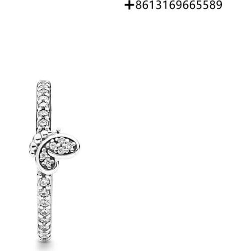 100% 925 Pure Silver Original 1:1 Reproduction Fan Drunk Butterfly Ring Factory Direct Batch Free