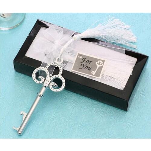 100pcs/lot Wedding Favor Gift And Souvenirs For Guest Key Shape Crown Design Bottle Opener