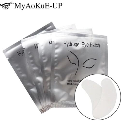 Common 50pairs Hydrogel Eye Patches Eyelashes Under Stickers Eyelash Extension Eye Lash Paper Patches Lint Free Pads