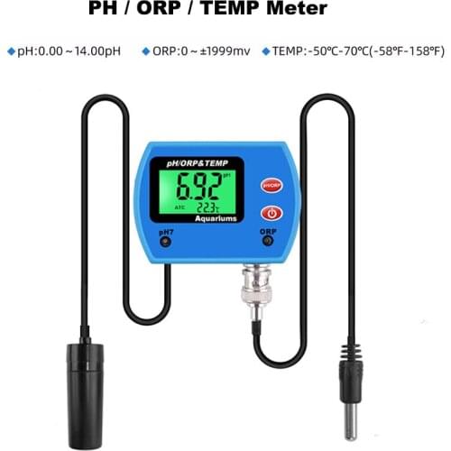Professional PH ORP Monitor 3 in 1 PH ORP TEMP Meter Multi-Parameter Drink Water Quality Analyser Online PH ORP Tester Aquarium