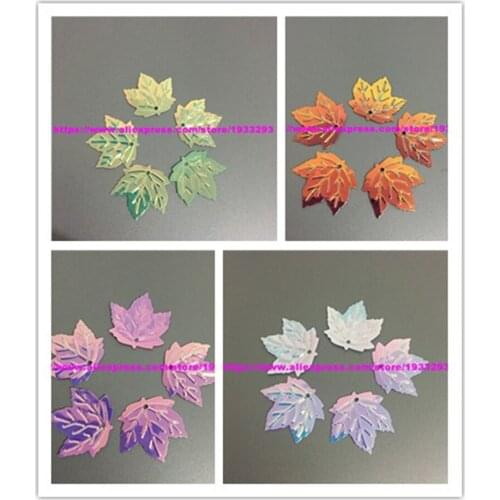 300Pcs 21*22mm Brilliant phoenix Leaves Loose Sequins Sewing Crafts For Christmas Decoration Ornament Garment Shake Cards
