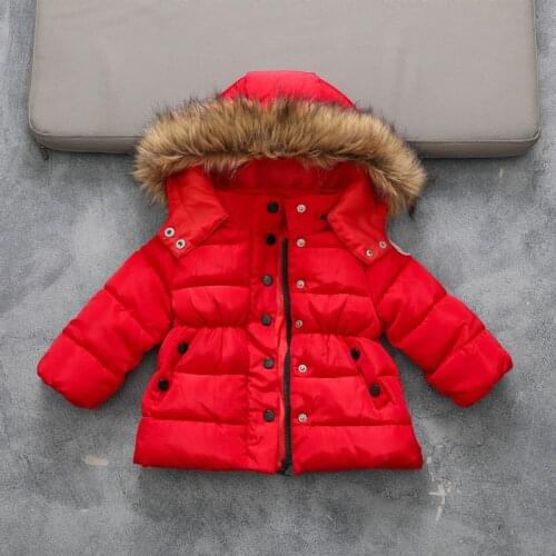 Childrens Clothing Boys and Girls Winter New Cotton Coat Children Korean Thickening plus Size Fur Collar Cotton Clothes