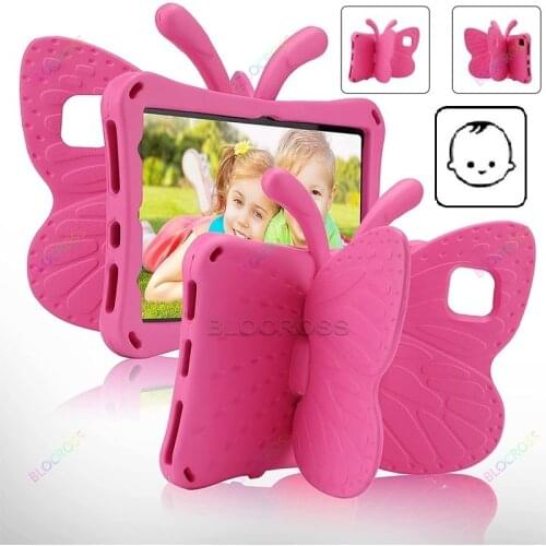 For Samsung Galaxy Tab A7 Lite 2021 Kids Cartoon 3D Butterfly Case A7 Lite SM-T220 T225 Cute Case Stand Light Weight EVA Rugged