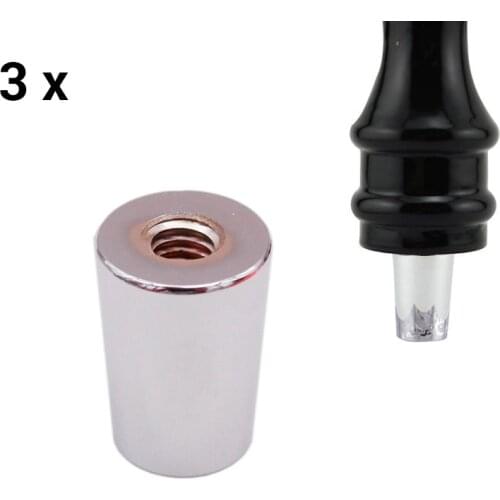 3 pcs/lot Chrome Tap Handle Ferrule 1"L Homebrew Beer Tap Parts Fits standard tap and handle 3/8″ UNC 5/16″BSW