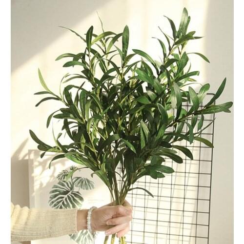 Artificial Green Plant Olive Branch Fake Silk Leaves Fruits Home Decor Wedding Party Table Decoration Home Vase Decor