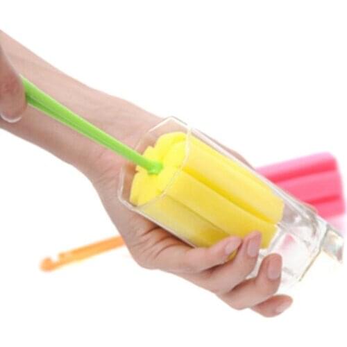 2 PCS kichen Cleaning Tool Bottle Coffe Tea Glass Cup Mug Sponge Cleaning Washing Brush (Random Color)