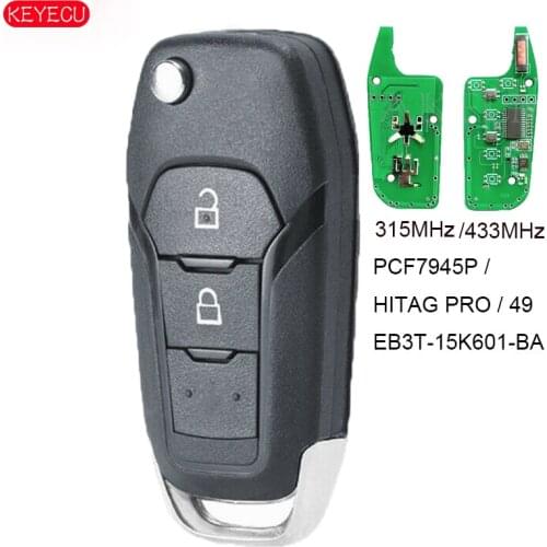 KEYECU Smart Remote Key 2 Button FSK 315MHz / 433MHz 49 Chip for Ford F150 F250 Ranger Mondeo 2015 2016 2017 2018 EB3T-15K601-BA