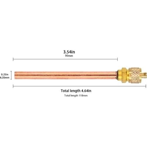C5AD 10 Pcs Access Valves Air Conditioner Service Valves Charge Needle Valves Tube Thickness 0.6mm Copper Tube Length 90mm