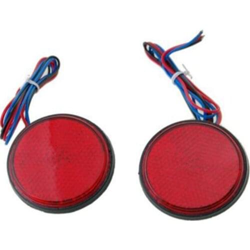 Red 24 SMD Car Round Tail Lights Turn Signal Light Rectangle Car LED Reflectors Truck Side Warning Light Bulbs