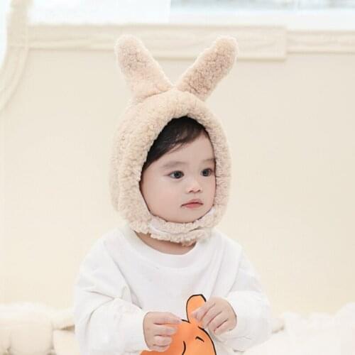 Hot selling fashion baby plus woolen hat childrens rabbit ears lamb woolen hat autumn and winter style Korean cute baby warm ha