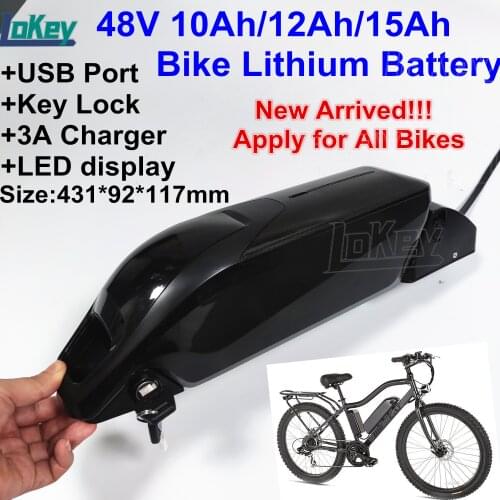 New Arrived COOL E-bike Lithium Battery 48V 10Ah 12Ah 15Ah with USB Port Powerful Battery Electric Bicycle Conversions