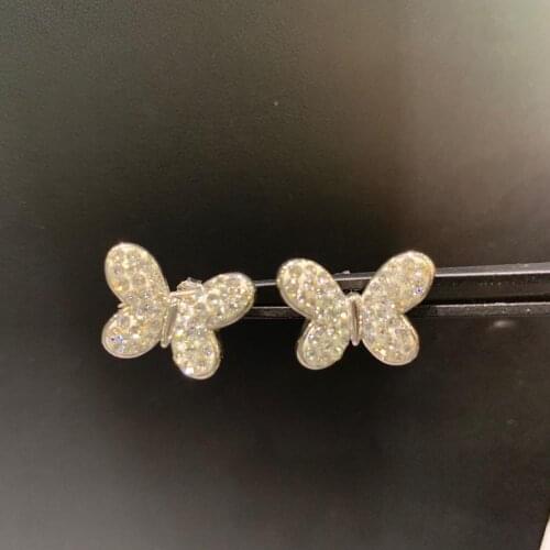 Cute romantic insect cubic zircon butterfly stud earring fashion women jewelry daily use