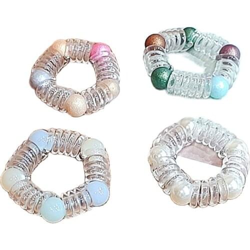 Fashion Doesn't Hurt Hair Pentagon Bead Phone Line Headdress Girls Hair Ring