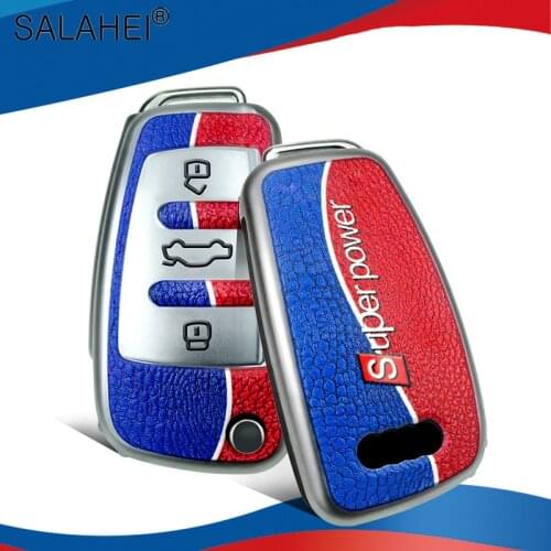 Soft TPU Car Key Cover Protection Case For Audi A1 A3 A4 8P 8L 8V S3 RS3 Q3 Q7 C5 C6 S3 TT Auto Key Protect Holder Shell Ring