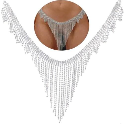 2021 New Fashion Jewelry Waist Chain Crystal Rhinestone Decor Sexy Belly Chain Tassel Body Chain Accessories for Summer Beach