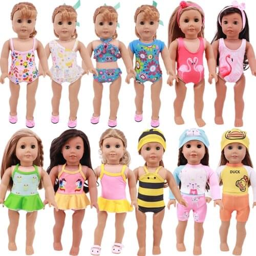 Reborn Doll Clothes Beach Swimsuits For 18 Inch & New Born Baby & Our Generation Girls Birthday Toys Gifts