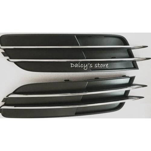 One Pair of Chrome matte black Auto Car Front Lower Bumper Grilles Grille for Audi A6 C7 2012-2014