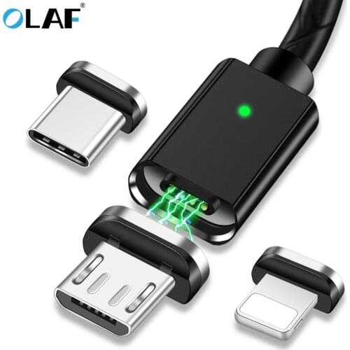 OLAF Micro usb magnetic cable 8 pin Magnet Type C USB-C magnetic usb charging cable for iphone samsung 3A Quick charge data cord