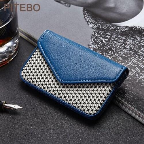 PITEBO Fashion Business Card Box Mens Exquisite Magnetic Attractive Card Case Box Mini Wallet Male Credit Card Nine color nice