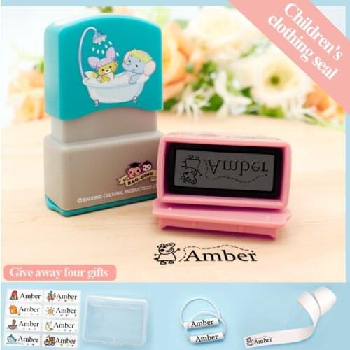 Custom DIY Name Stamps Toy Baby Student teacher Clothes Chapter Water Wash Not Faded personalized stamp