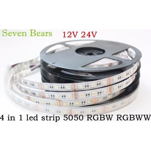 5m RGBW RGBWW 5050 Led Strip Light DC 12V 24V 4 in 1 Led Chip Waterproof Non Waterproof 60led/m indoor outdoor home decoration