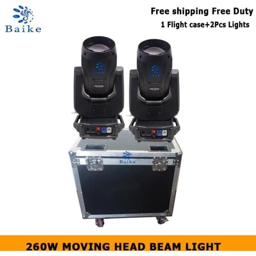 No duty 2/4pcs Sharpy Lyre Beam Spot 260W With Flight Case DMX512 For 9R Bulb Moving Head Light Music Club Bar DJ Lights