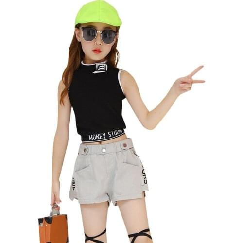 Hip-Hop Kids Dance Girls Clothes Outfits Vest Tops Shorts Cargo Sweatpants Modern Baby Teens 9 10 11 12 13 Years Girls Streetwea