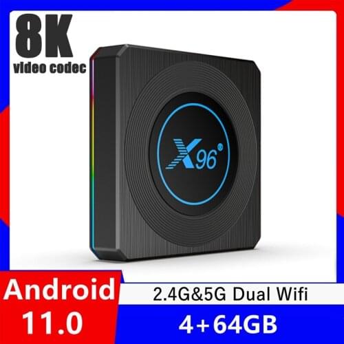 X96 X4 Amlogic S905X4 Smart Android 11 TV Box 4K HD YouTube 4GB RAM 64GB ROM 2.4G 5G Wifi BT-compatible TVBOX Vs X96 MAX PLUS