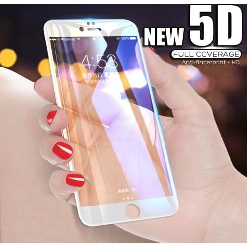 2pcs 5D Tempered Glass For iPhone 6 Screen Protector 6s 8 Plus X Phone Protective Protector For iPhone 7 Plus X Tempered Glass
