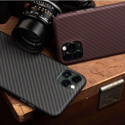 Pure Carbon Fiber Lens Protection Phone Case for iPhone 11 Pro 11ProMAX Ultra Thin Hard Cover Fall Prevention
