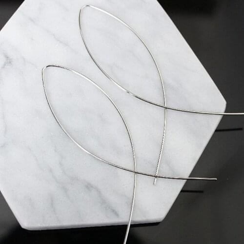 Stylish Metallic Design Sense Ear Line Wholesale Sale Woman Fishing Line Cross Simple 2017 New Minimalist Style Earrings