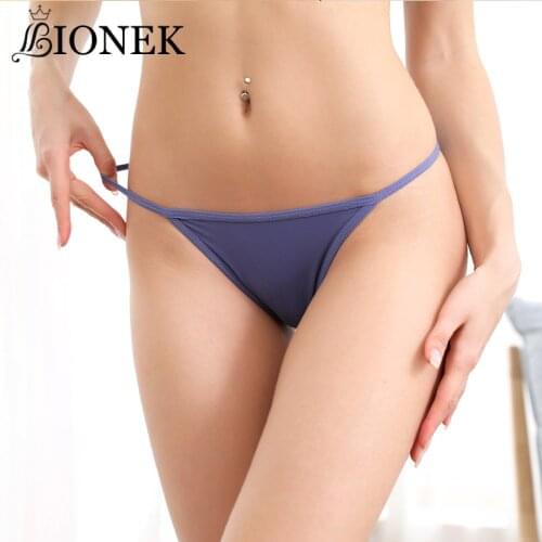 BIONEK Sexy Women String Underwear Panties Low Waist Female Underpants Cotton Crotch Pantys High Cut Lingerie Brazilian Briefs