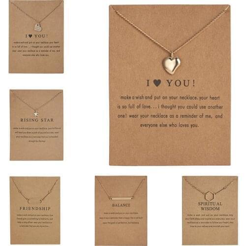 Thin Star Heart Pendant Necklaces For Women Bar Hollow Geometric Female Party Fashion Girl Jewelry Gift With Card