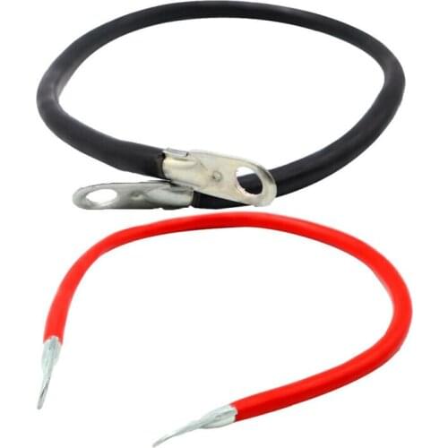 1 Pair Car Marine Boat RV 5AWG Gauge Copper Battery Cable Power Inverter Wire Car Accessories Battery Wires 16 Square/5 AWG Gau