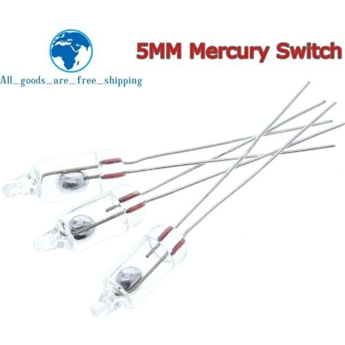 10Pcs 5MM Mercury switch Tilt switch Unidirectional NEW On/Off for arduino