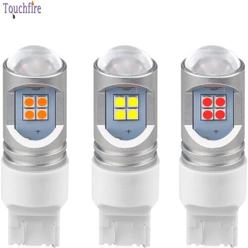 2Pcs/Lot 1156 P21W T15 W16W 3030-12smd Canbus 6000K White Amber Red 10-30V 2400LM Led Car Bulb Auto Lamp Reverse Light