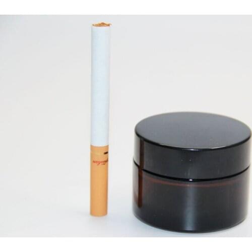 200pcs 30g Empty Amber glass cream jars Bottle Bosx cosmetic container,Cosmetic Jars black lids glass bottles Storage Container