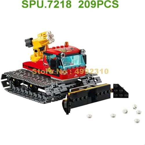 209pcs Urban Snow Cleaning Car Vehicle Ski Building Blocks 2 Dolls Toy