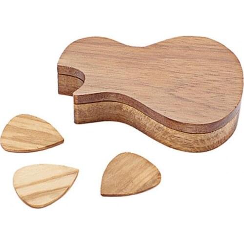3Pcs Guitar Picks Wear-resistant with Storage Box Wood Useful Guitar Finger Picks for Instrument Guitar Picks Wear-resistant