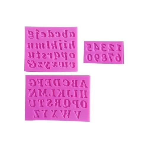 3D English Letters & Numbers Fondant Cake Molds Soap Chocolate Mould For The Kitchen Baking 3pc/set D391