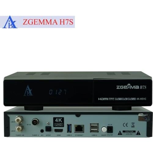 5pcs/lot 4K UHD Kodi TV Box&Multistream Decoder ZGEMMA H7S Ci+ Ultra CPU Dual Core E2 QTStalker DVB-S2X+2*DVB-T2/C Triple Tuners