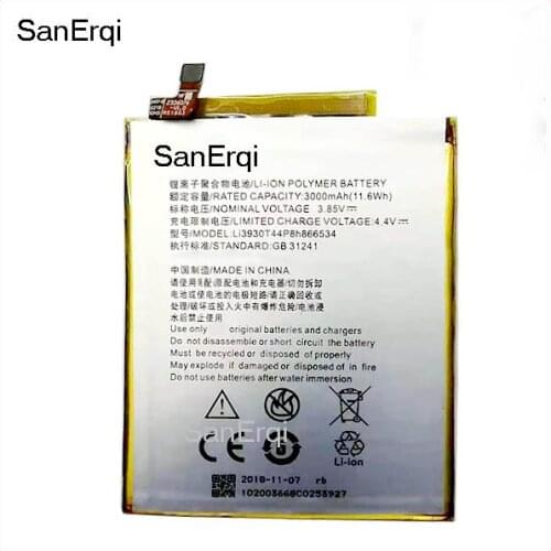 For ZTE V7Max Li3930T44p8h866534 Phone battery For ZTE Blade V7Max V7 Max 3000mAh Battery