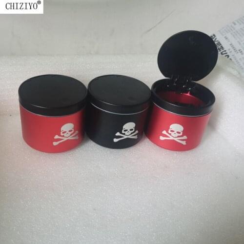 Car Ashtray Push Type Auto Vehicle Cigarette Ashtray Holder Trash Can Zinc Alloy High Flame Retardant Fireproof Material