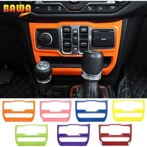BAWA ABS car windows control panel cover sticker Decoration Accessories for Jeep Wrangler JL Gladiator JT 2018