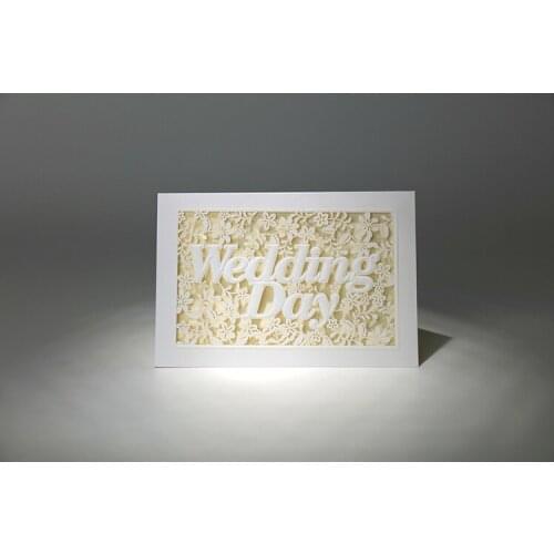 Free Shipping 10pcs White Damask Flower Party/Birthday Laser Wedding invitation card, no envelope,no inner sheet "wedding day"