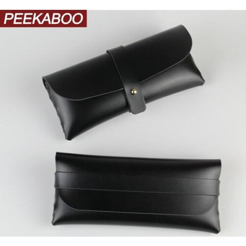 Peekaboo woman glasses case PU leather logo custom packaging box for sunglasses men soft leather bag hand made drop shipping