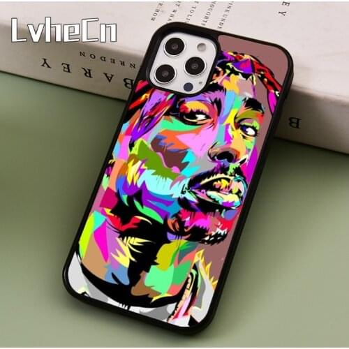 LvheCn 2Pac Tupac Shakur Hip Hop Rapper Phone Case Cover For iPhone SE 2020 6s 7 8 Plus 11 12 Pro X XR XS Max Samsung S8 S9 S10